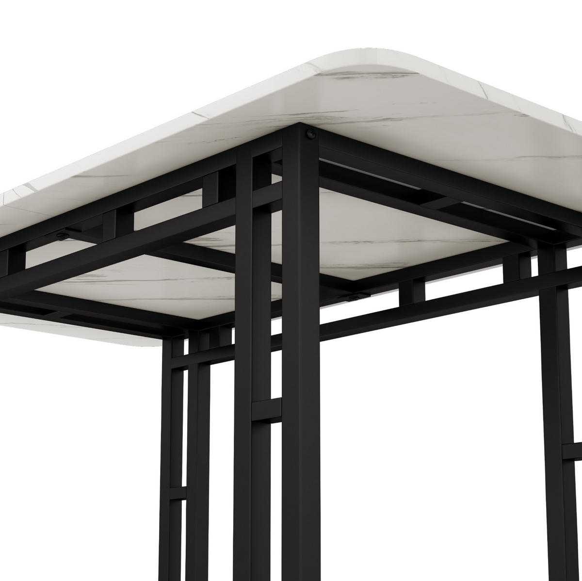 JEDÁLENSKÝ stôl 120 cm MDF čierna/biela s kovovou podnožou - biela, kompozitné drevo (120/70/74cm) - BEAOK