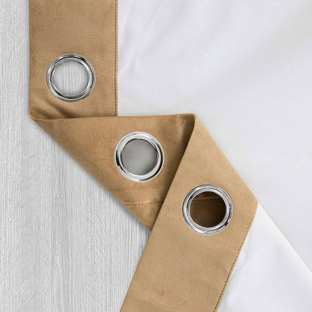 VERDUNKELUNGSVORHÄNGE Samt mit Thermo-Funktion, 117/137 cm - Beige, Textil (117/137cm) - Homescapes