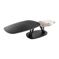 COUCHTISCH MOVEMENT rund Grau|Natur|Schwarz|Weiß 160cm - Schwarz/Braun, Keramik/Metall (110/160/40cm) - riess-ambiente