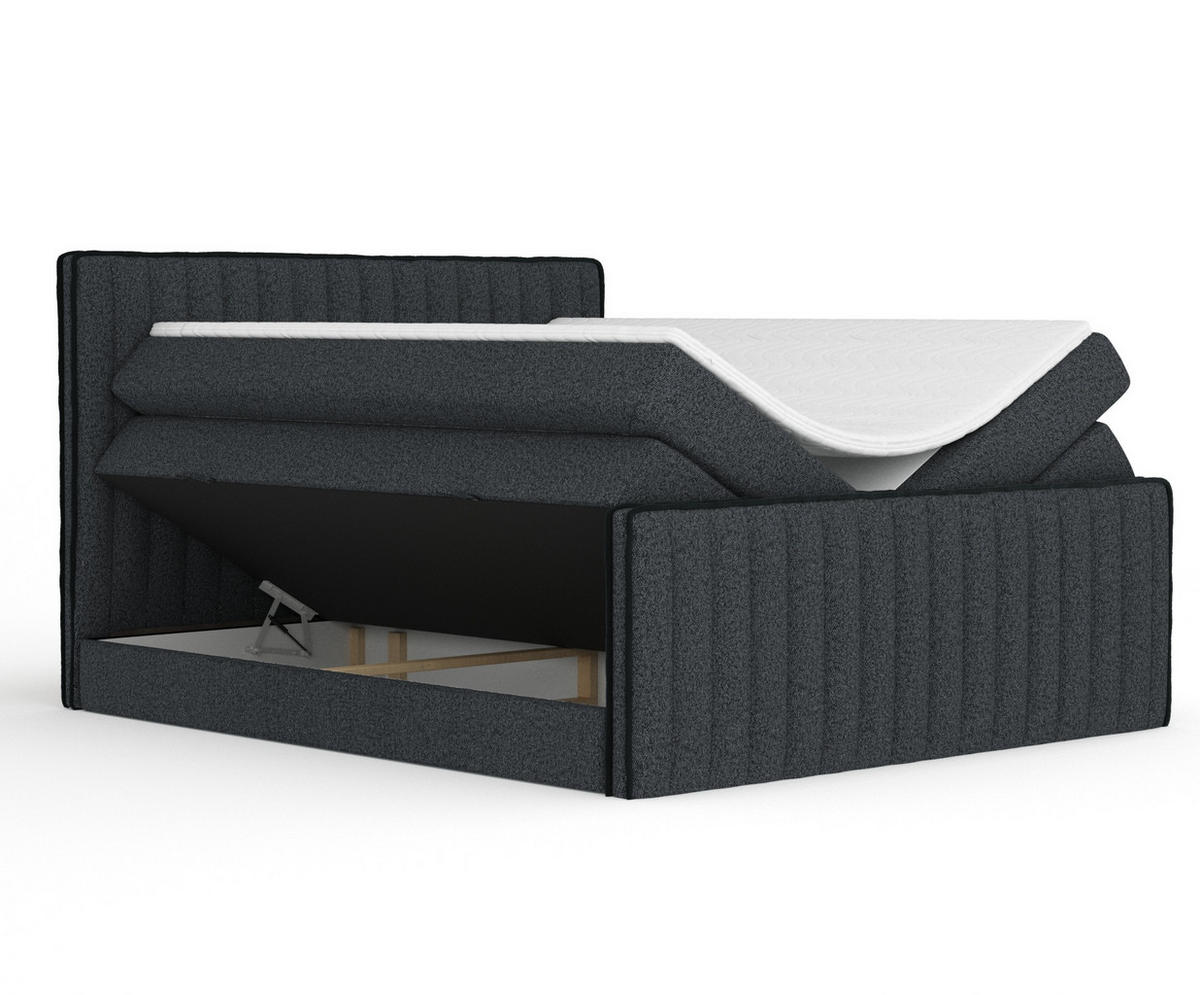 BOXSPRINGBETT Nocturne Schwarz 140/200 cm - Schwarz, Holz/Holzwerkstoff (140/200cm) - Maison de Reve