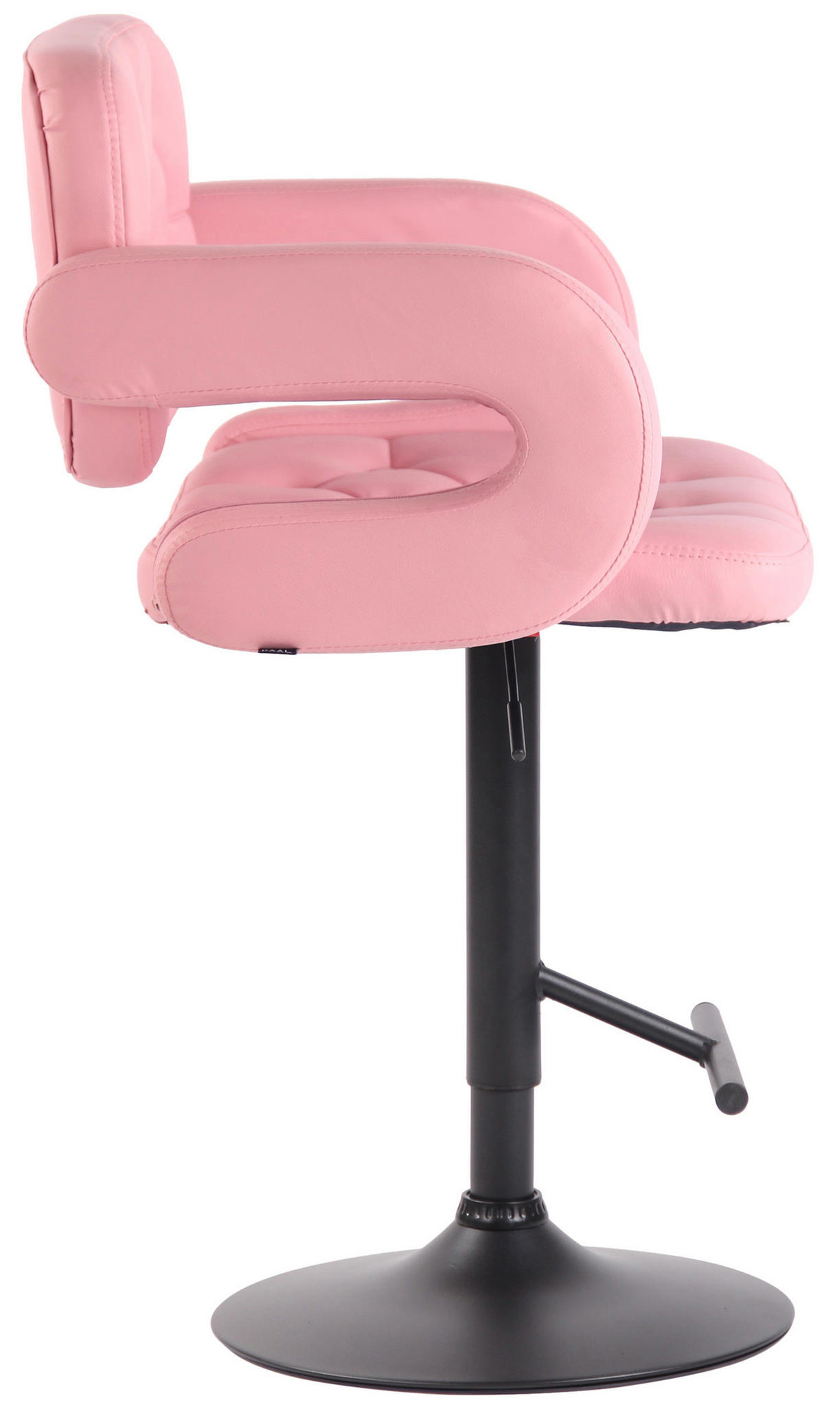 BARHOCKER Dubai, Gestell schwarz, Kunstleder Pink - Schwarz/Rosa, Kunststoff/Textil (52/100/55cm) - TPFLiving