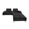 SOFA MIT HOCKER WIOLO Anthrazit Velvet - Anthrazit/Silberfarben, Textil (220/80/240cm) - KAWOLA