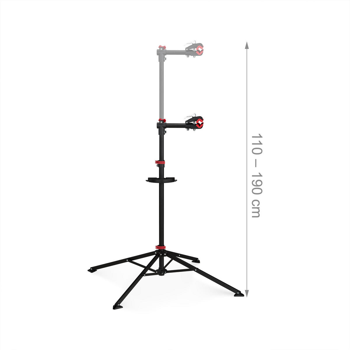 FAHRRAD-MONTAGESTÄNDER Schwarz Rot 30 kg - Schwarz, Metall (90/190/90cm) - Relaxdays