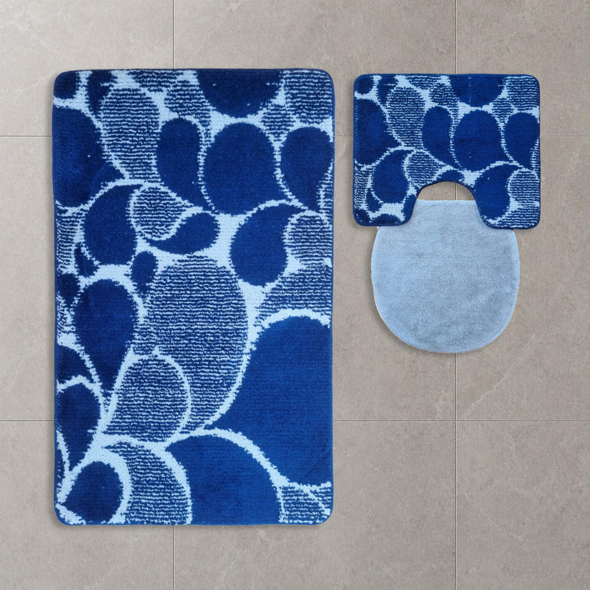 BADEMATTE Set 3 tlg BLAU - Blau, Textil (60/100cm) - ROLFNERS