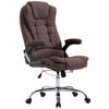 CHEFSESSEL Stoff braun - Chromfarben/Braun, Textil/Metall (69.5/113/78cm) - CLP