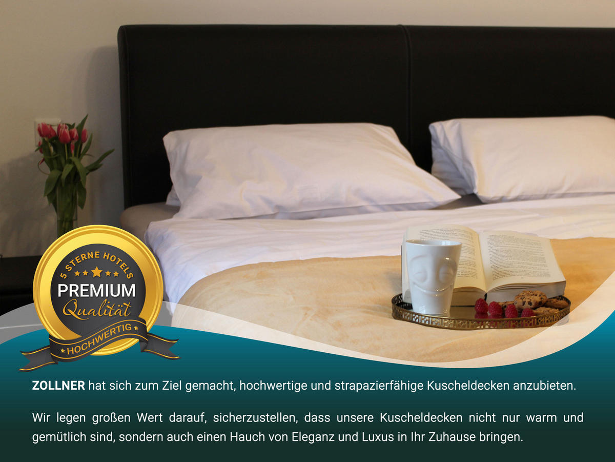 KUSCHELDECKE, 150x200 cm, 60% Baumwolle, 40% Polyacryl, Braun - Hellbraun, Naturmaterialien (150/200cm) - Zollner