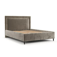 POLSTERBETT Baleine Beige 140/200 cm im Chenille-Stoff - Beige/Schwarz, Holz/Holzwerkstoff (140/200cm) - Maison de Reve