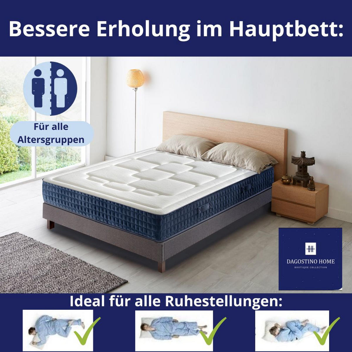 KALTSCHAUMMATRATZE Wien H3/H4 160x200 - Weiß, Textil (160/200cm) - Dagostino Home