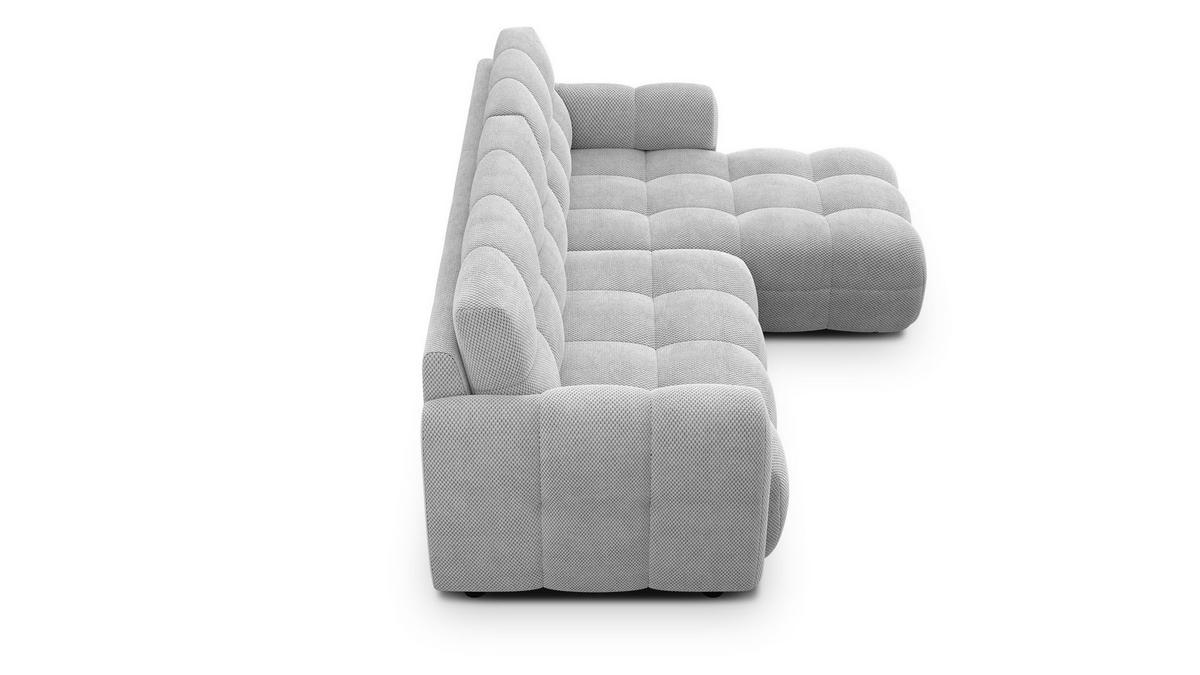 ECKSOFA MELLOW 3-Sitzer, hellgrau - Hellgrau/Schwarz, Holz/Textil (232/156cm) - Courtois Laville