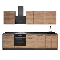 KÖK Fame-Line, Goldkraft ek/antracit, 280 cm, AP Antracit - Honungsek/Antracit, Träbaserade material (280/82/60cm) - Vicco