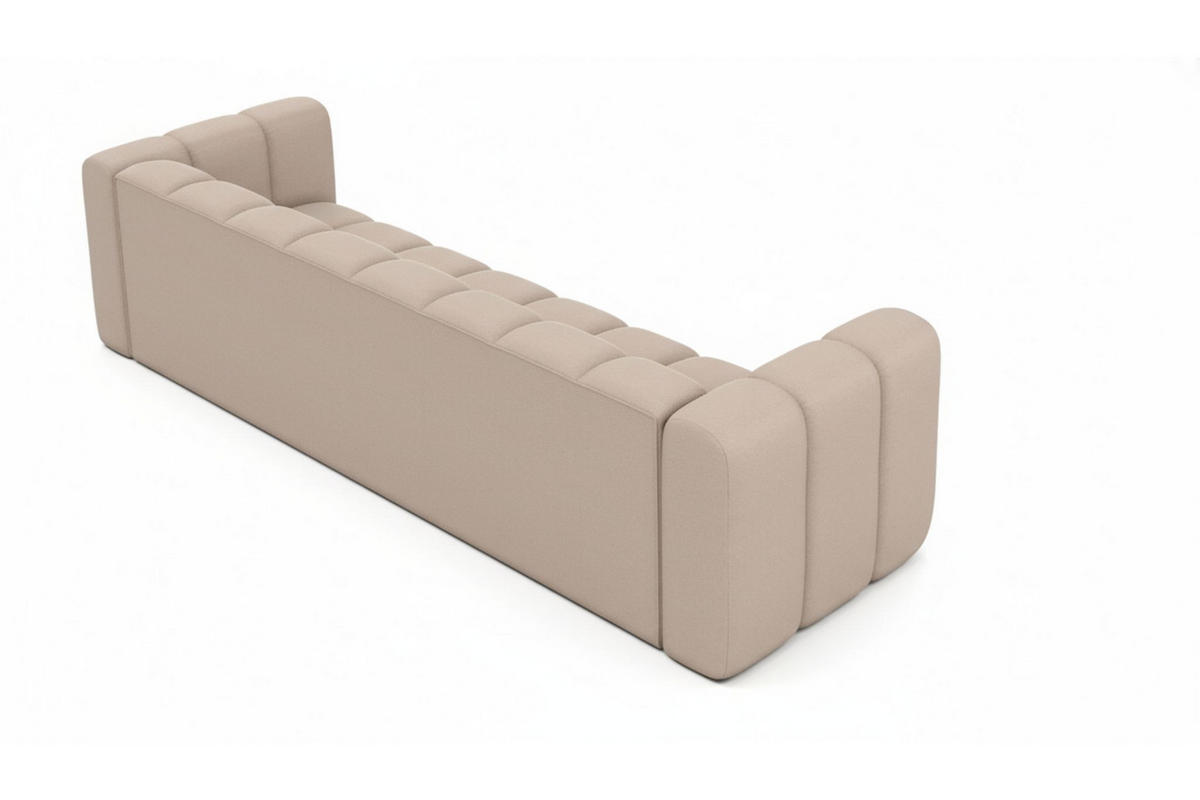 COUCH, Viersitzer-Sofa Grand, Veloursstoff Salvador, Beige - Beige, Holz (290/70/93cm) - Kaiser Möbel