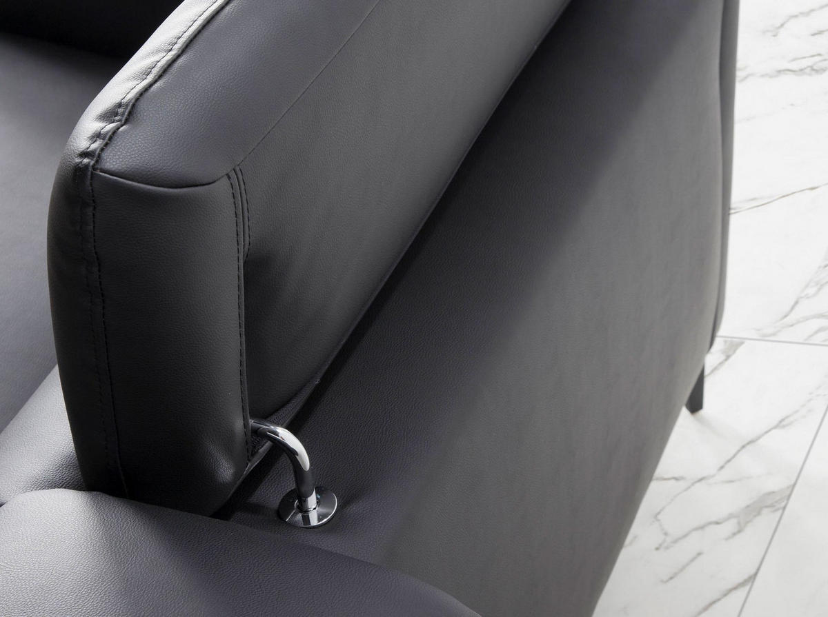 SOFA Schwarzes Ledersofa 2-sitzig 157/100/94 cm - Schwarz, Leder (157/94/100cm) - ANGEL CERDA