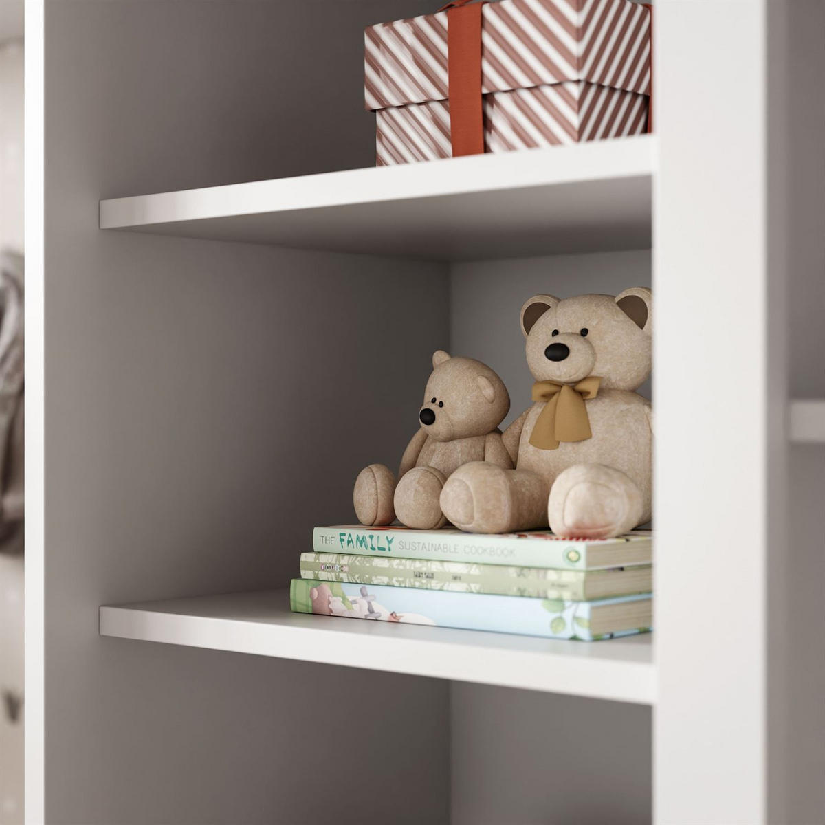 BABYREGAL BABUSHKA – Hohes Kinderregal, Weiß - Weiß, Holzwerkstoff (84/183/37cm)