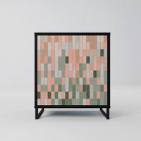 SIDEBOARD BUILDING THE FUTURE, Schwarz, 57,5x42x67,5 cm, Schwarze Metall-Rahmenfüße - Multicolor/Schwarz, Holzwerkstoff/Metall (57.5/67.5/42cm) - SpaceRebels
