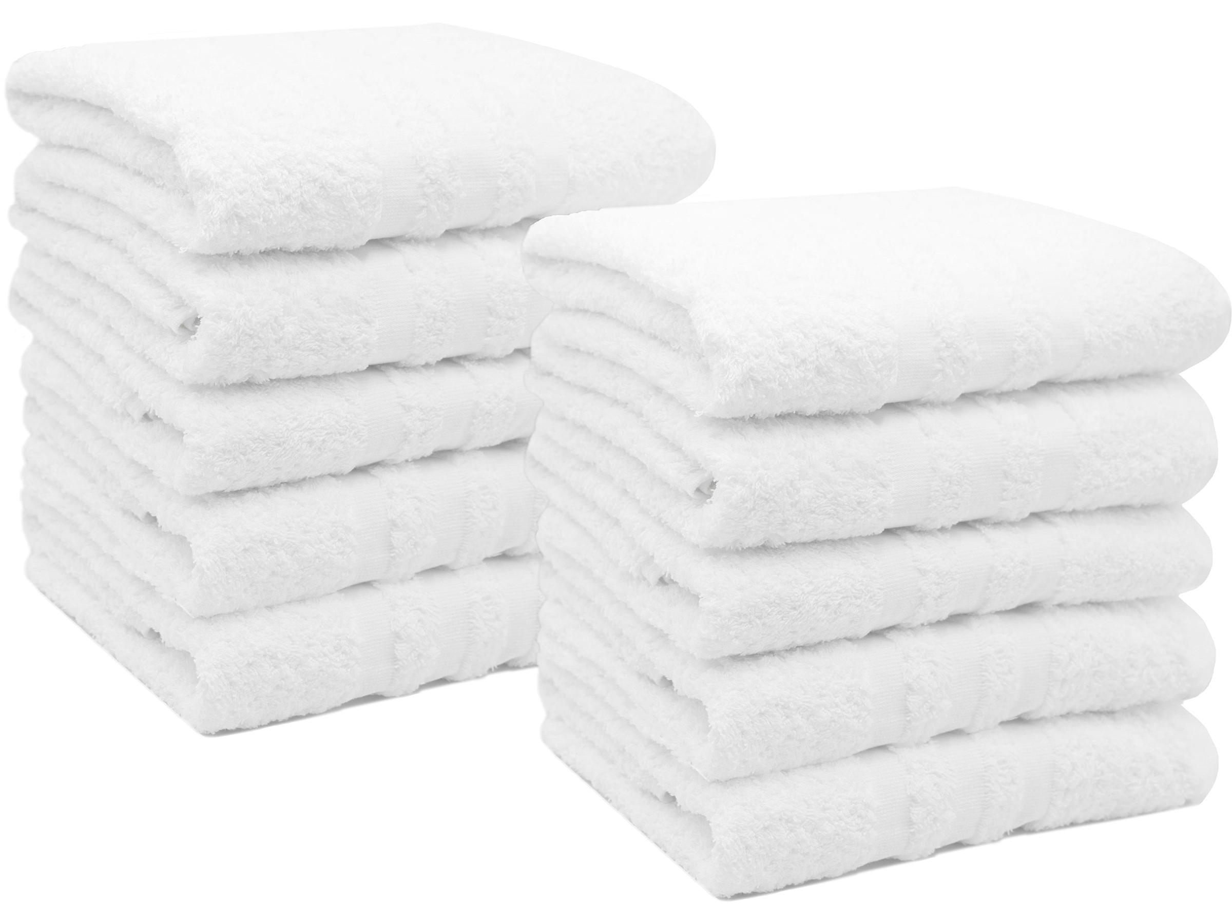 HANDTÜCHER, 10er-Set, 50x100 cm, 100% Baumwolle, Weiß - Weiß, Textil (50/100cm) - Zollner