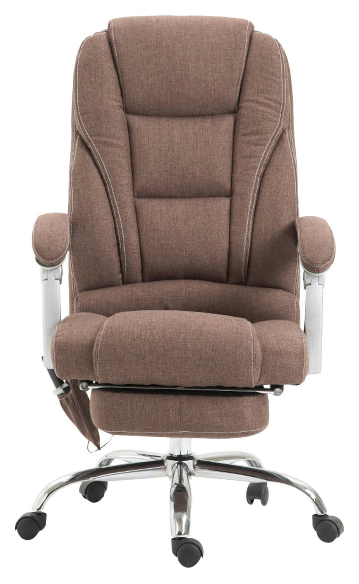 BÜROSTUHL Pacira, Stoff mit Massagefunktion Braun - Braun, Textil/Metall (68/127/64cm) - TPFLiving