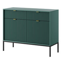 SIDEBOARD NANAIMO KOM2-2D2S Profilierte Fronten, Grün - Grün, Holzwerkstoff/Kunststoff (104/83/39cm) - Komodee