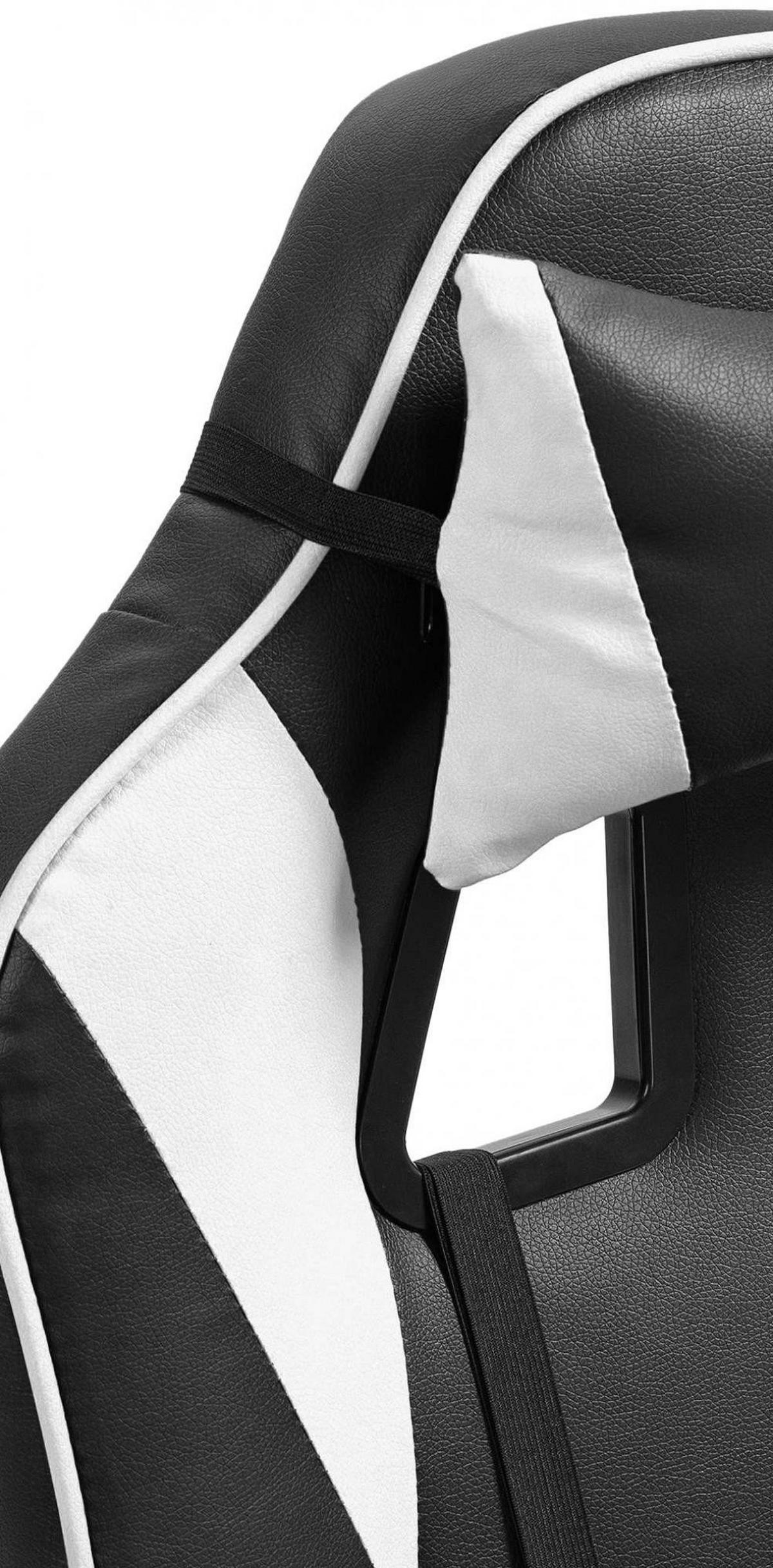 DREHSTUHL Lederlook Schwarz/Weiß - Schwarz/Weiß, Kunststoff/Textil (60/111/59cm) - CLP