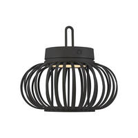 PENDEL-/TISCHLEUCHTE GABBIA, Schwarz, LED Akku, Touchdimmer - Schwarz, Metall (25/25/22cm)