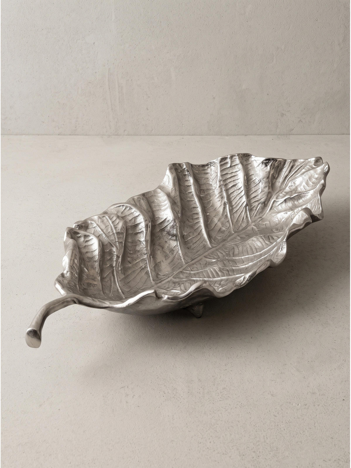 DEKOSCHALE SUBIACO, Aluminium, handgefertigt, Silber, 67 x 27 x 11 cm - Silberfarben, Metall (11cm) - KADIMA DESIGN