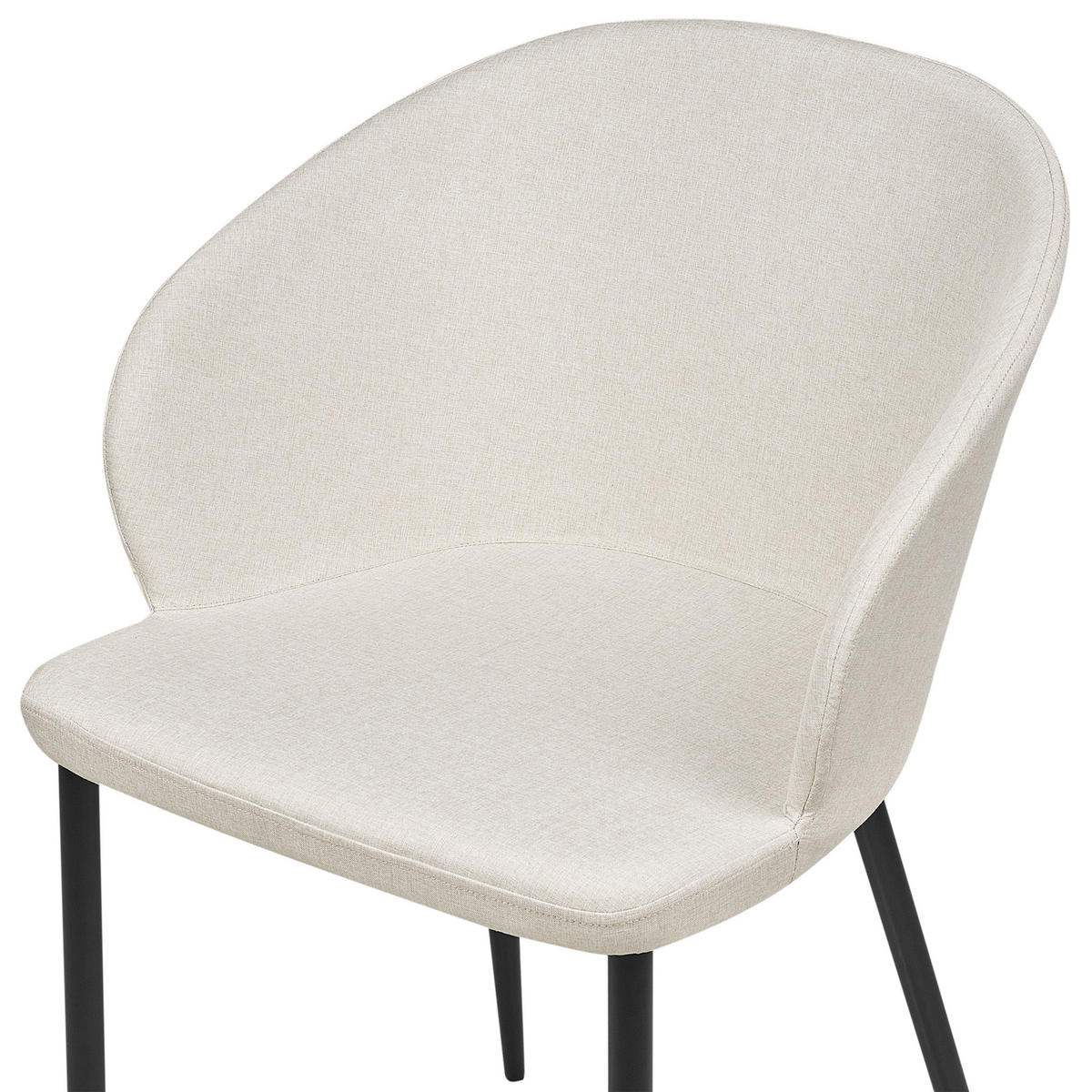 MATSTOL set om 2 ljusbeige/svart Mason - Beige/Svart, Textil (45/82/45cm) - Beliani