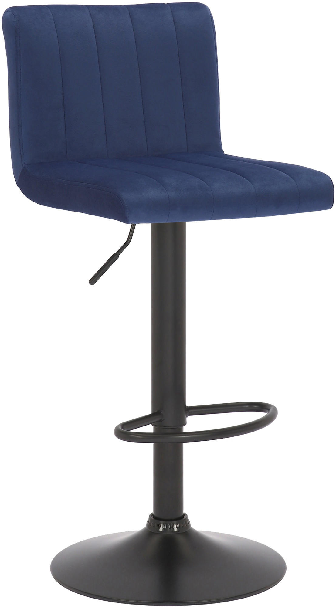 BARHOCKER Samt blau - Blau/Schwarz, Textil/Metall (41/87/49cm) - CLP