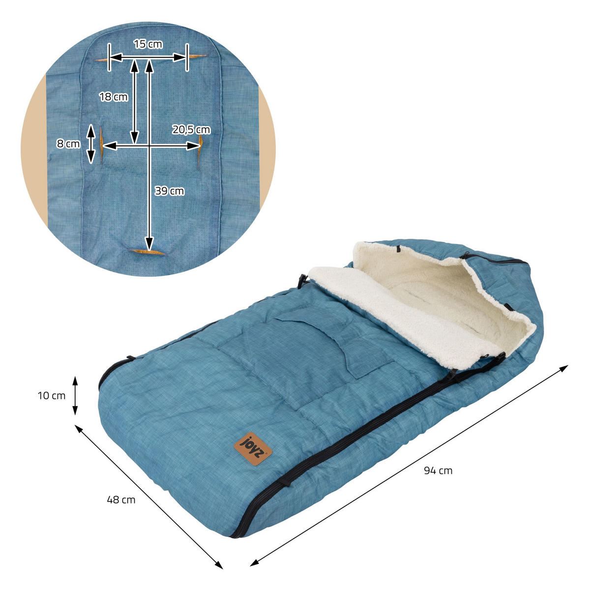 BABYFUSSSACK - Blau, Textil (48/10/94cm) - Joyz