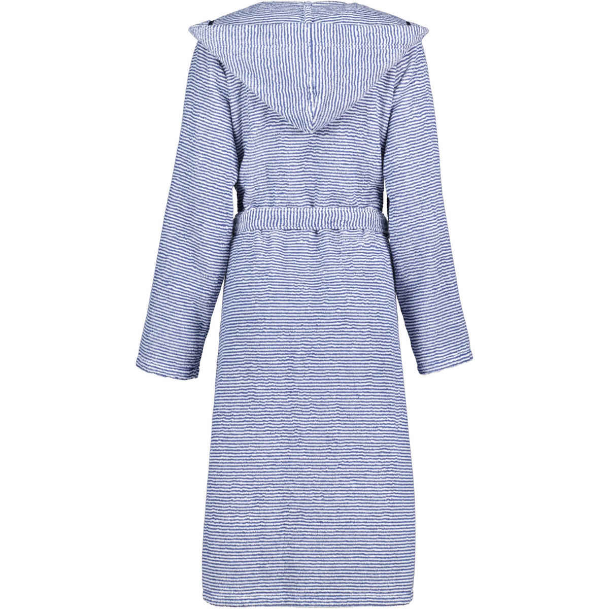 BADEMANTEL DAMEN KAPUZE STREIFEN 3336 NAVY-WEISS - 16 - Blau, Textil (Mnull) - Cawoe