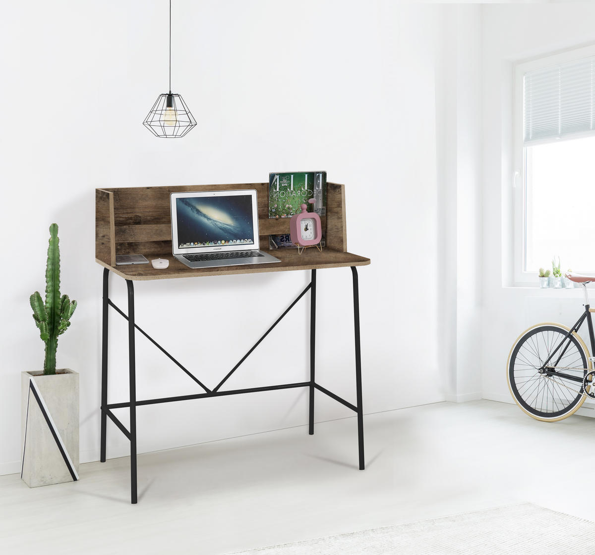 SCHREIBTISCH Rechteckig Braun 90 x 48 x 100 (cm) - Braun, Metall (48/90/100cm) - Nordlys