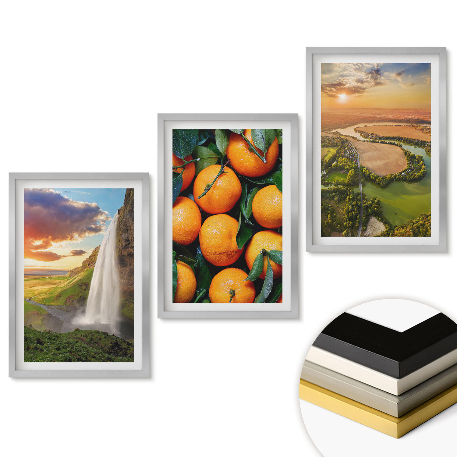 ArtPrintCave Wandbilder Silber 40x60 cm