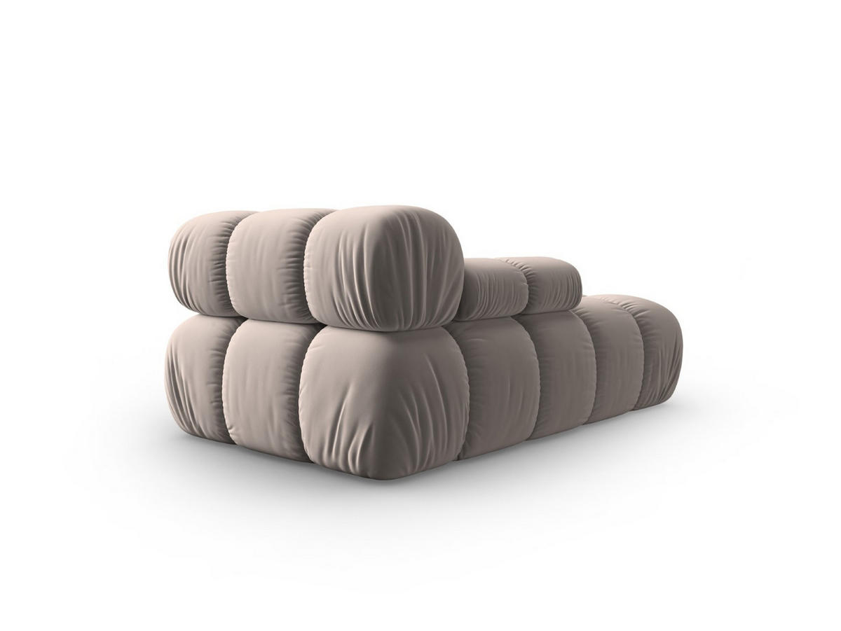 CHAISELONGUE links Bellis aus Samt beige - Beige, Textil (97/62/157cm) - Micadoni