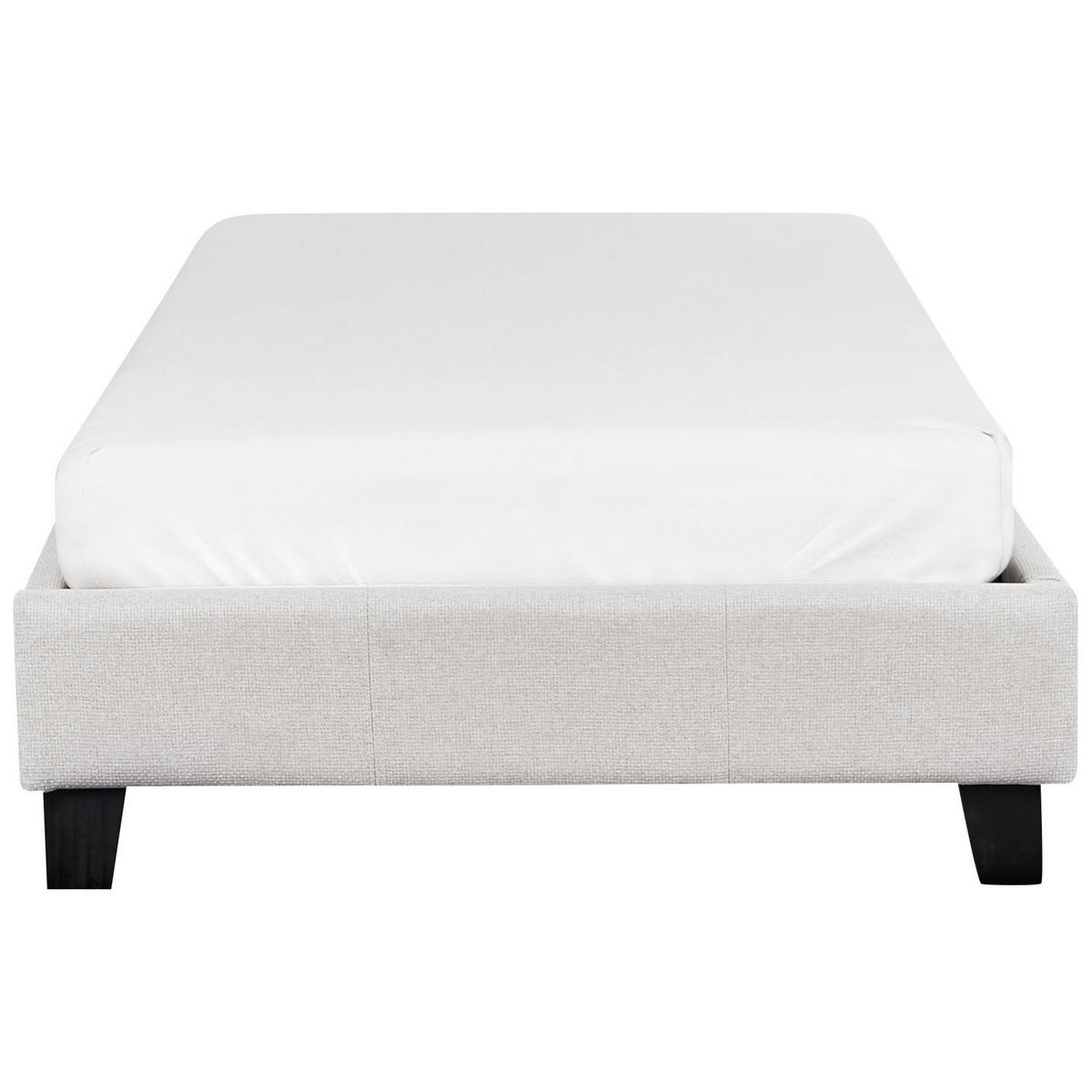 POLSTERBETT Grau-Dunkler Holzfarbton 90-200 cm Roanne - Dunkelbraun/Grau, Textil (90/200cm) - Beliani