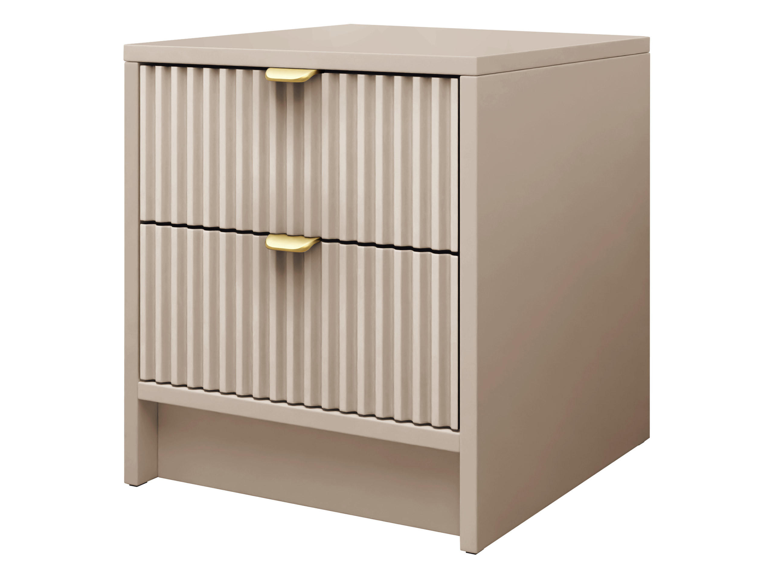 NACHTTISCH Tireno - Sandfarben/Goldfarben, Holzwerkstoff/Metall (40/40/35cm) - MIRJAN24