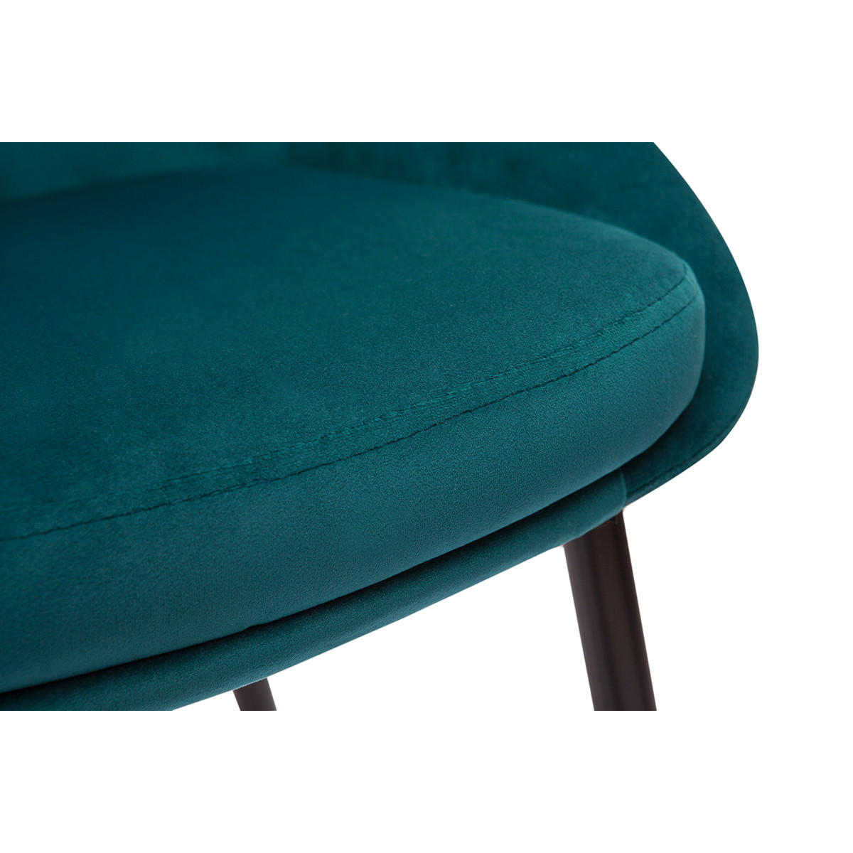 BARHOCKER Petrolblauer Samtstoff Schwarzes Metall H65 cm 2er-Set HOLO - Blau, Textil (57/99/47cm) - Miliboo