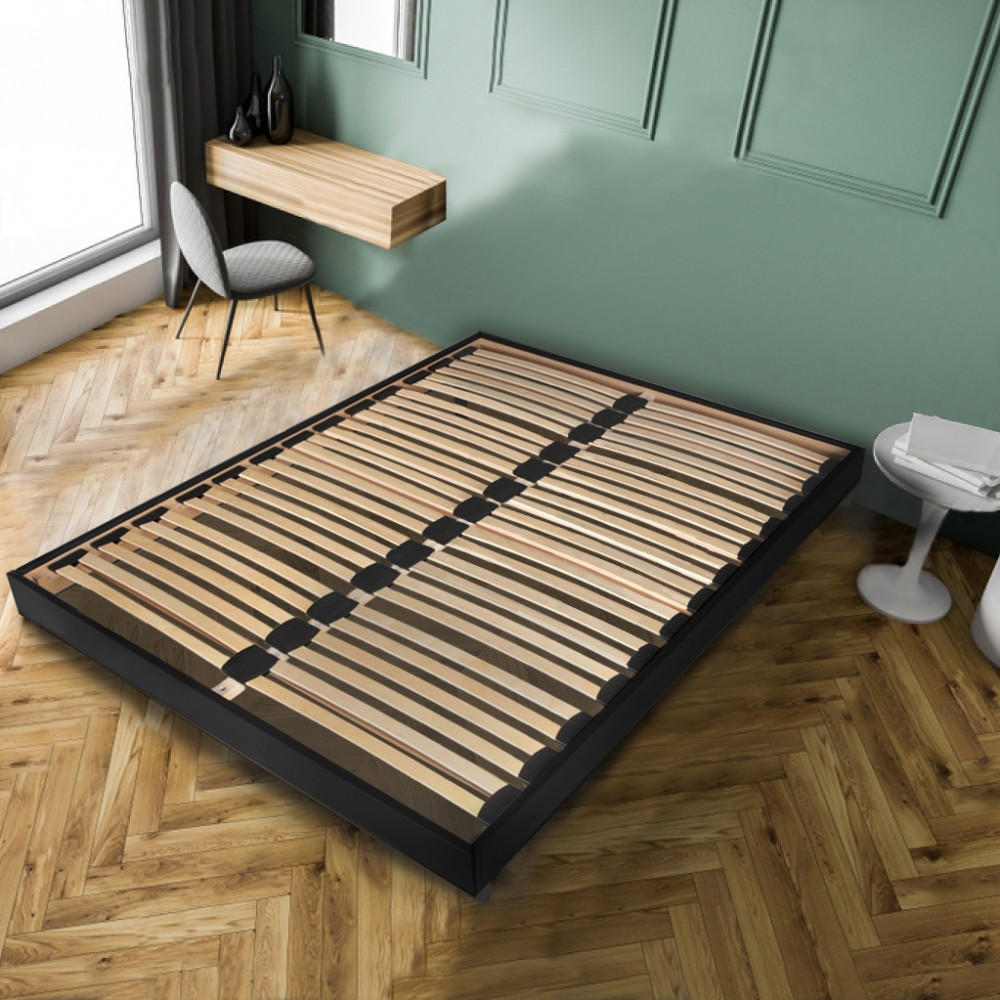 BETTRAHMEN SOMKIT mit Einlegerahmen/ 160x200, Schwarz - Schwarz, Holzwerkstoff (160/200cm) - Weber Industries