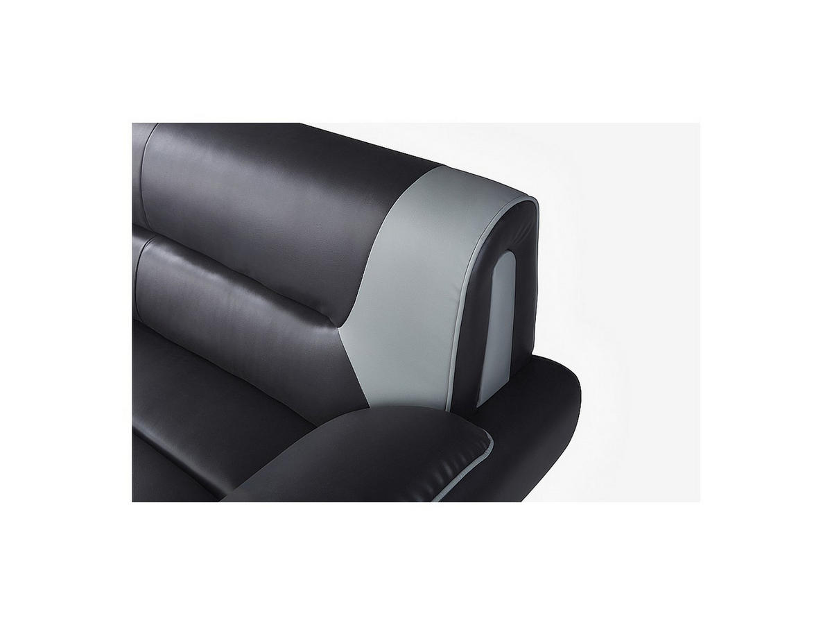 SOFA - 3 Personen - kunstleder - hellgrau Nigel - Hellgrau, Leder/Metall (209/91/89cm) - Vente-Unique