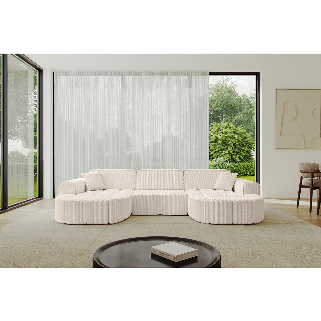 Thumbnail - Altdecor Wohnlandschaft, Beige, Textil, 3-Sitzer, U-Form, 315x79x173 cm, Wohnzimmer, Sofas & Couches, Wohnlandschaften, ...