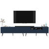 TV-LOWBOARD 2er-Set Elpis2 Marineblau mit schwarzen Metallbeinen150 cm - Blau/Schwarz, Holzwerkstoff (300/60.5/36.5cm) - Meble Lindner