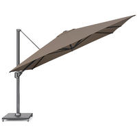 AMPELSCHIRM quadratisch 3.5 x 3.5 Challenger T¹ Premium 360° kippbar braun/anthrazit - Braun, Metall (350/350cm) - Platinum