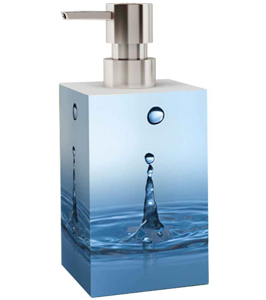 SEIFENSPENDER Tropfen - Blau/Weiß, Kunststoff (8/16/8cm) - Sanilo