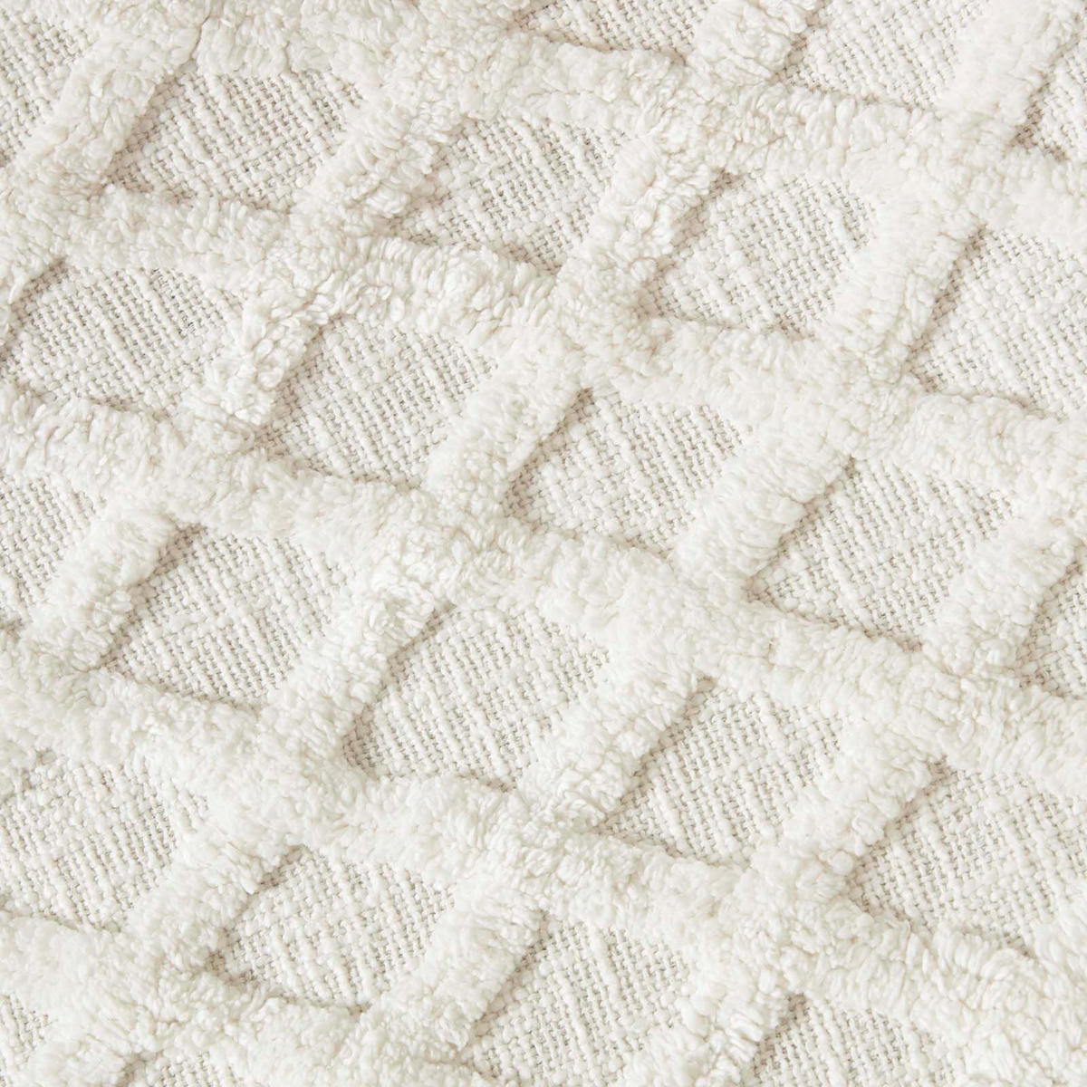 WOHNDECKE 125/150 cm, Baumwolle getuftet - Weiß, Textil (125/150cm) - Homescapes