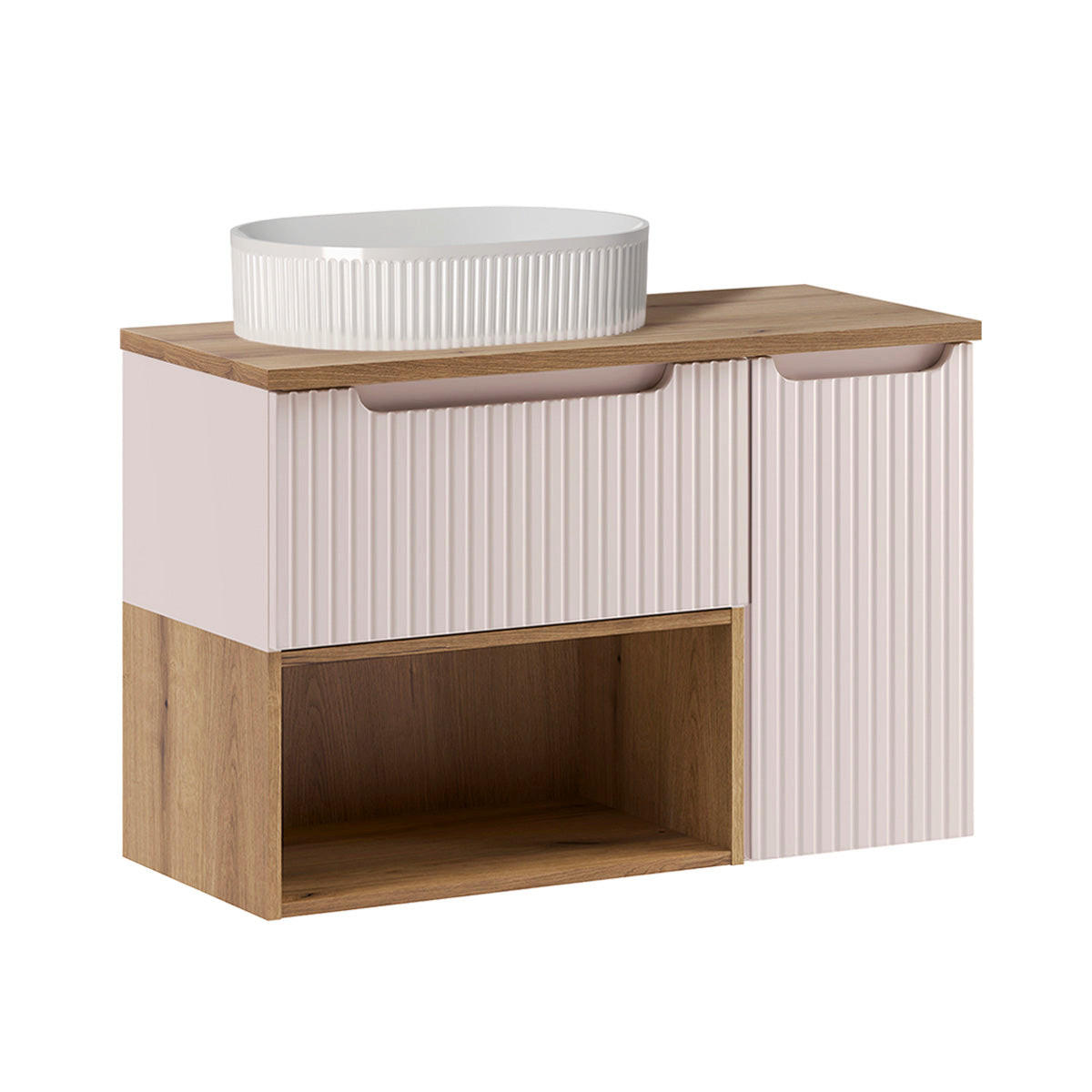 WASCHTISCH 90.4cm Riva Kaschmir - Beige, Holzwerkstoff (90.4/60/40cm) - Petits-meubles