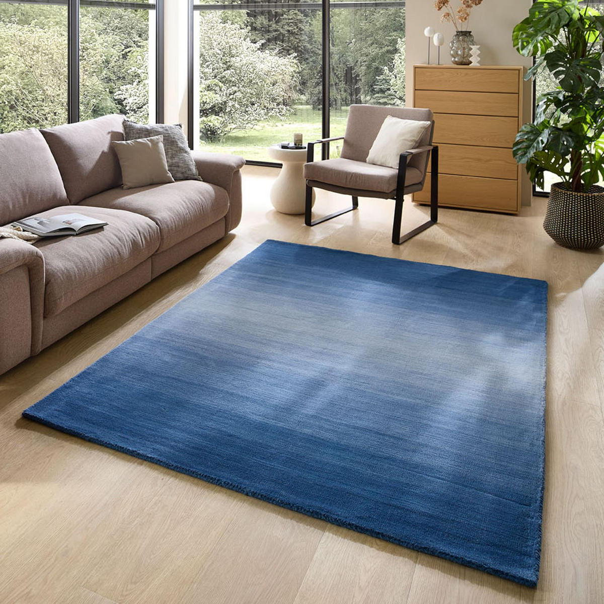 TUFTTEPPICH Wool Comfort 190x290 cm - Blau, Textil (190/290cm) - THEKO