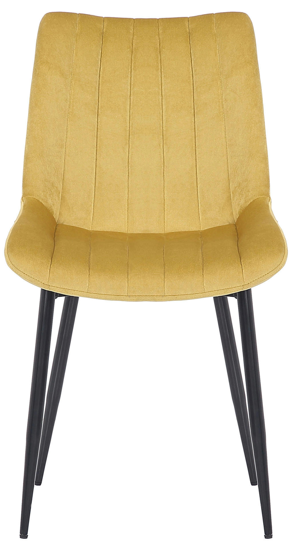 STUHL Samt gelb - Gelb/Schwarz, Textil/Metall (46/82/61cm) - CLP