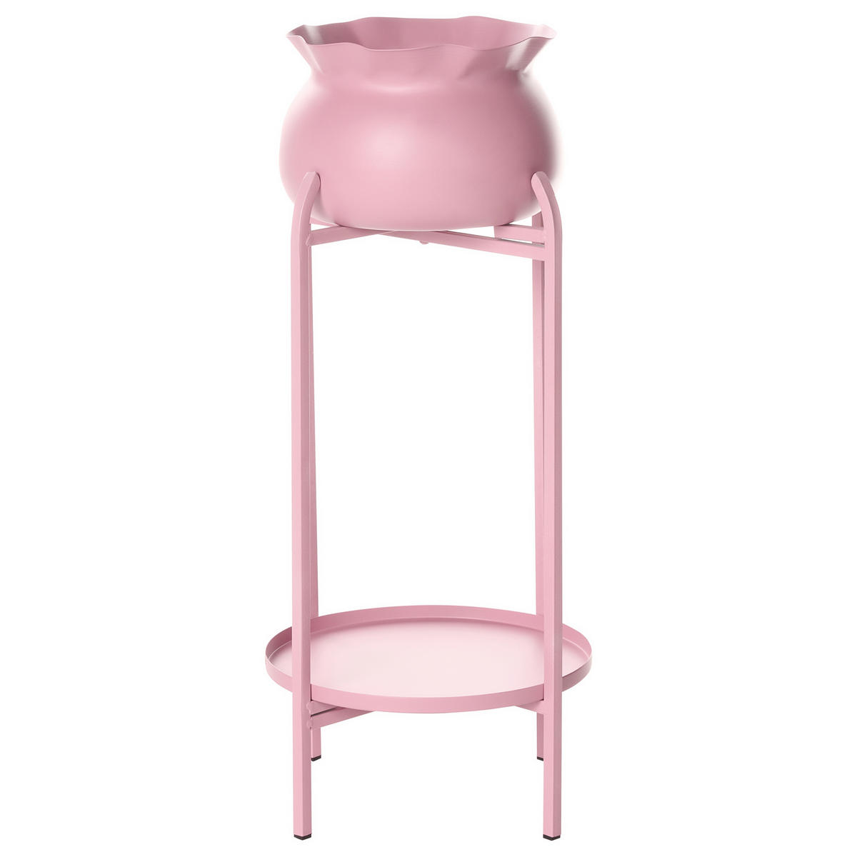 SUPORT PENTRU PLANTE roz Mokuren - roz aprins, metal (60cm) - Beliani