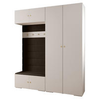 GARDEROBEN-SET 236,7/200/47 - Goldfarben/Weiß, Holz/Kunststoff (200/236.7/47cm) - Abiks Möbel