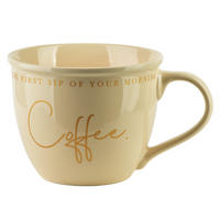 BECHER Hendia Beige 11.5/15.5/9 cm Porzellan - Beige, Keramik (0.5L) - Mondex