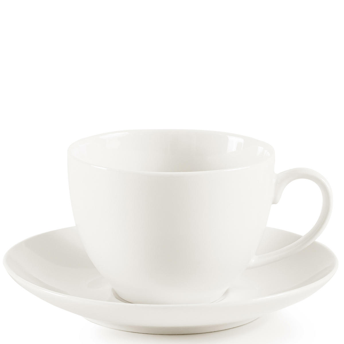TASSEN-SET mit Untertasse AD BELLA 6-tlg,Porzellan, ecru - Ecru, Keramik (15/8/15cm) - KONSIMO®