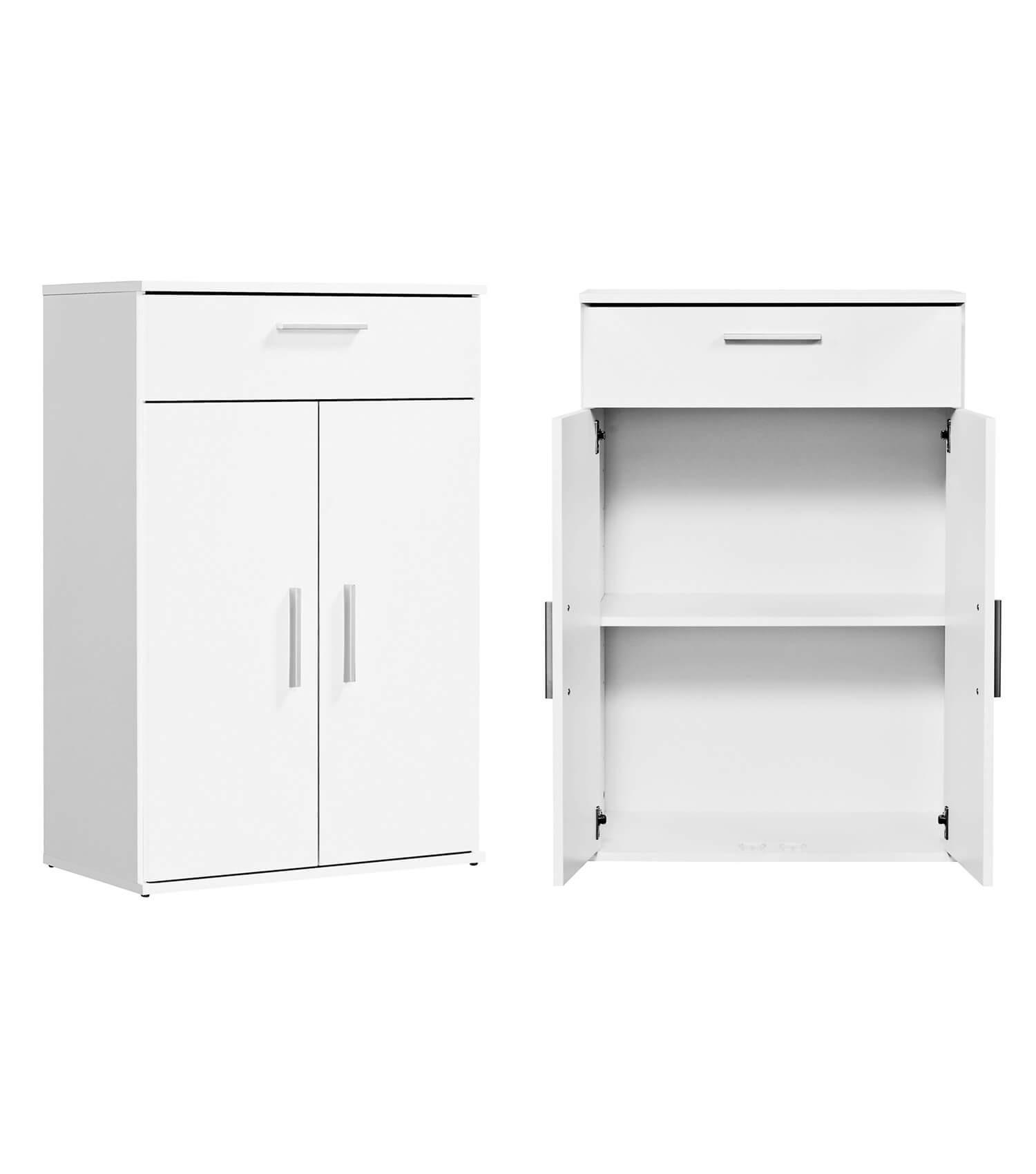 MEHRZWECKSCHRANK Der Praktische - Weiß, Holzwerkstoff (60/91/34cm) - Mokebo