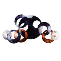 WANDDEKO Kupfer 125/65 cm - Blau/Kupferfarben, Metall (3.42/65/8cm) - KUNSTLOFT